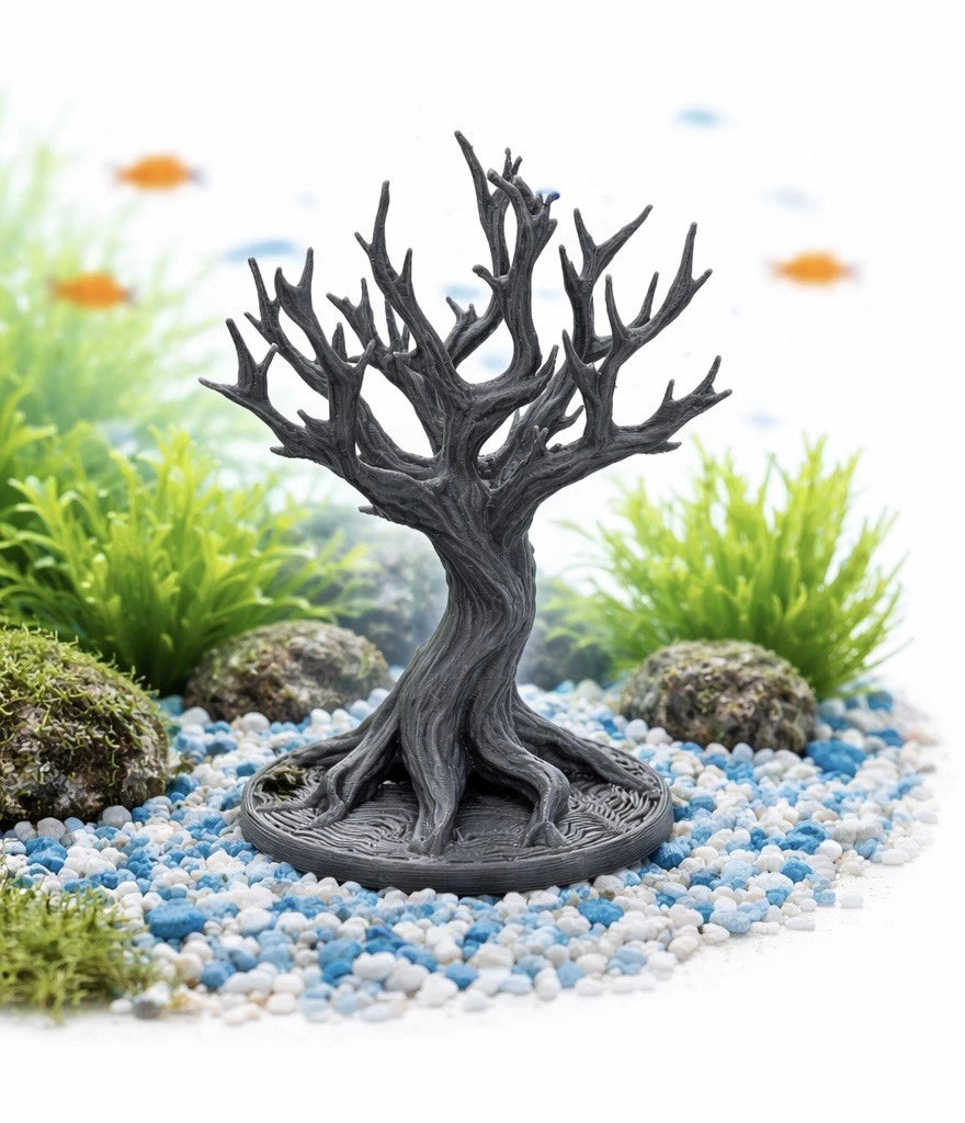 3D Printed Aquarium Tree Decoration – Moss Bonsai Shrimp Tank Ornament – PETG